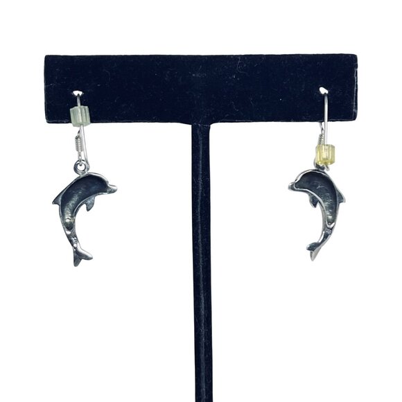 Sterling Silver Dolphin Pierced Earrings (5835) - Picture 5 of 7